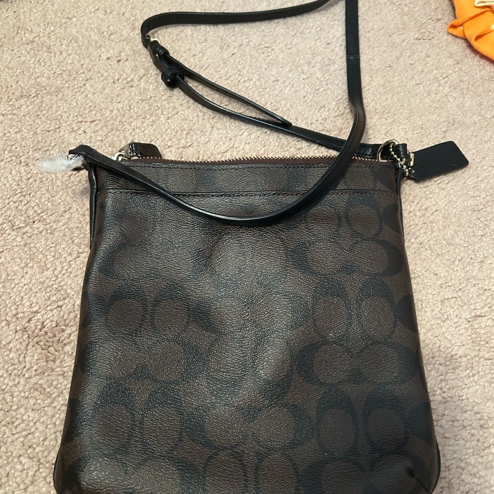 Coach Black and Brown Signature Crossbody Bag - Picture 2 of 4